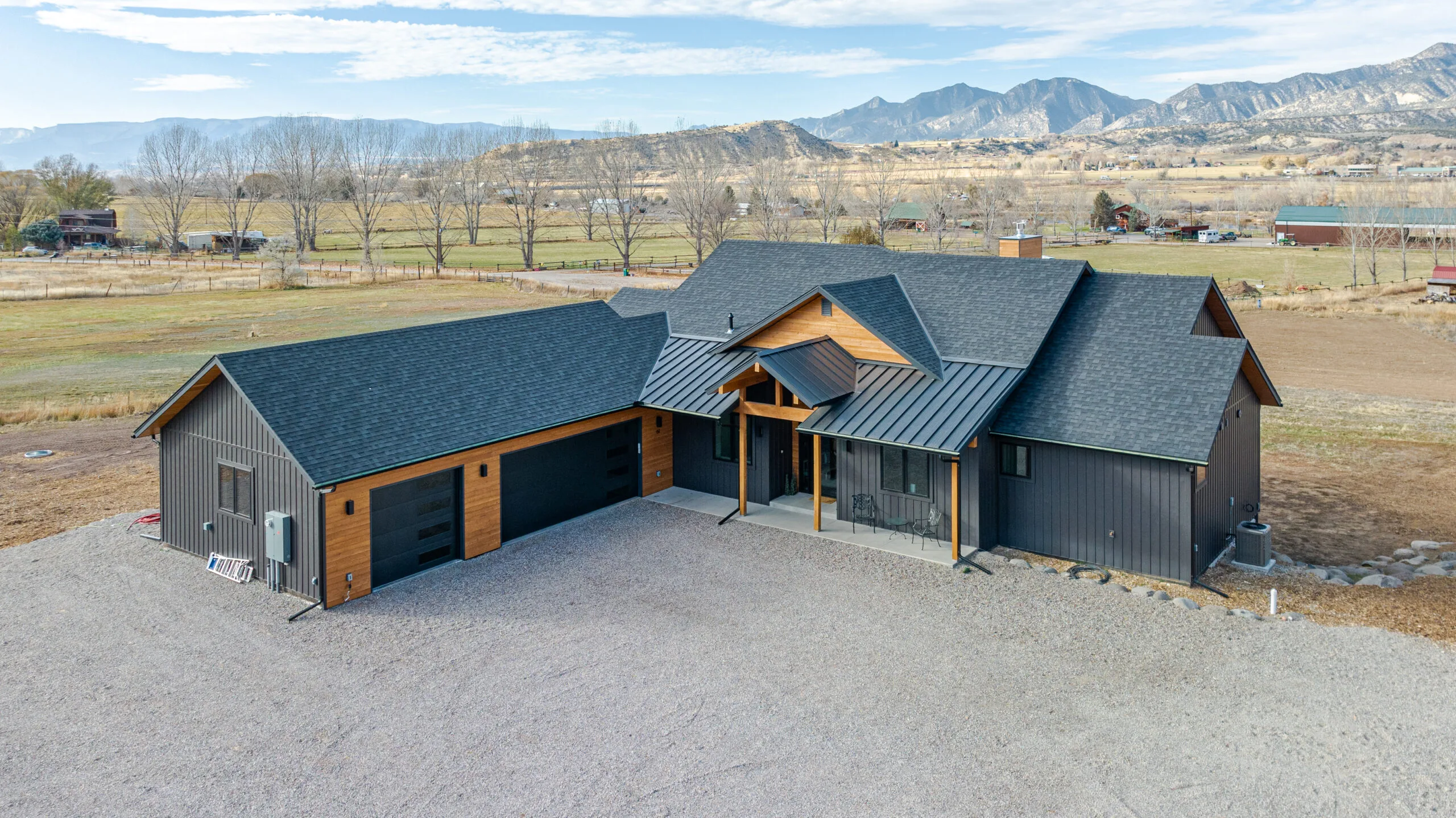 Home with TruLog board and batten siding