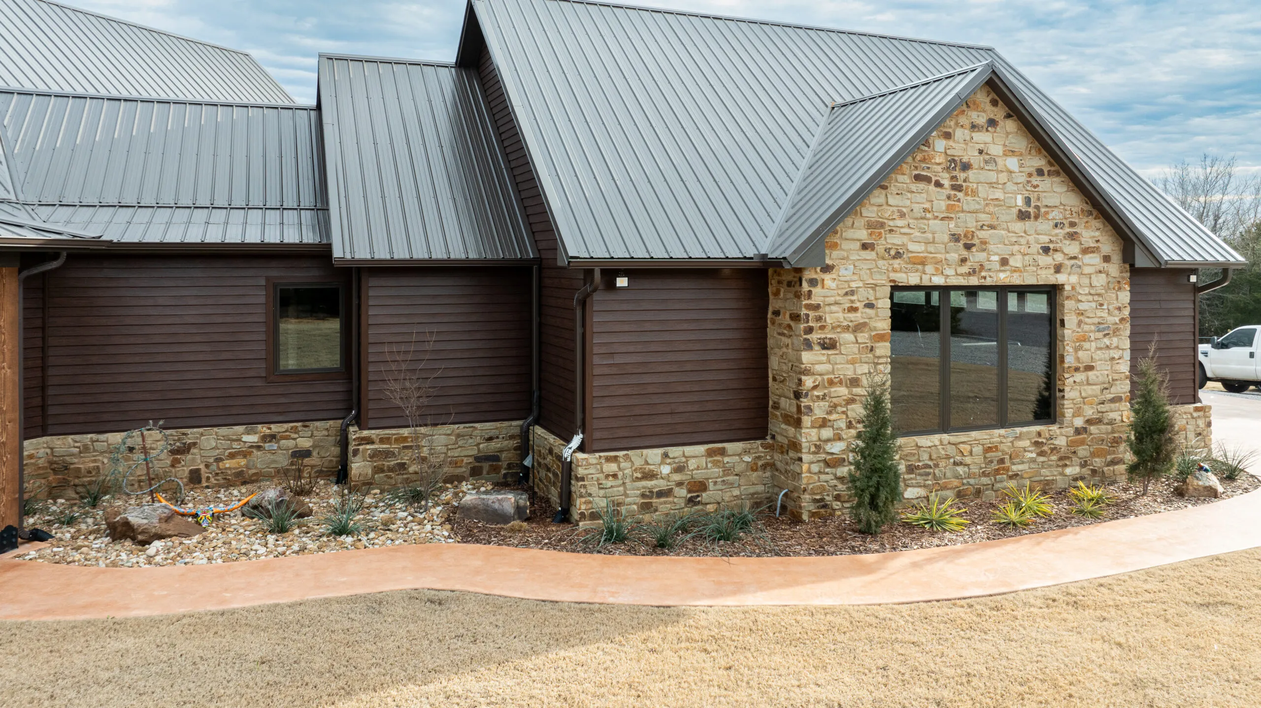 Lap steel siding on traditional home