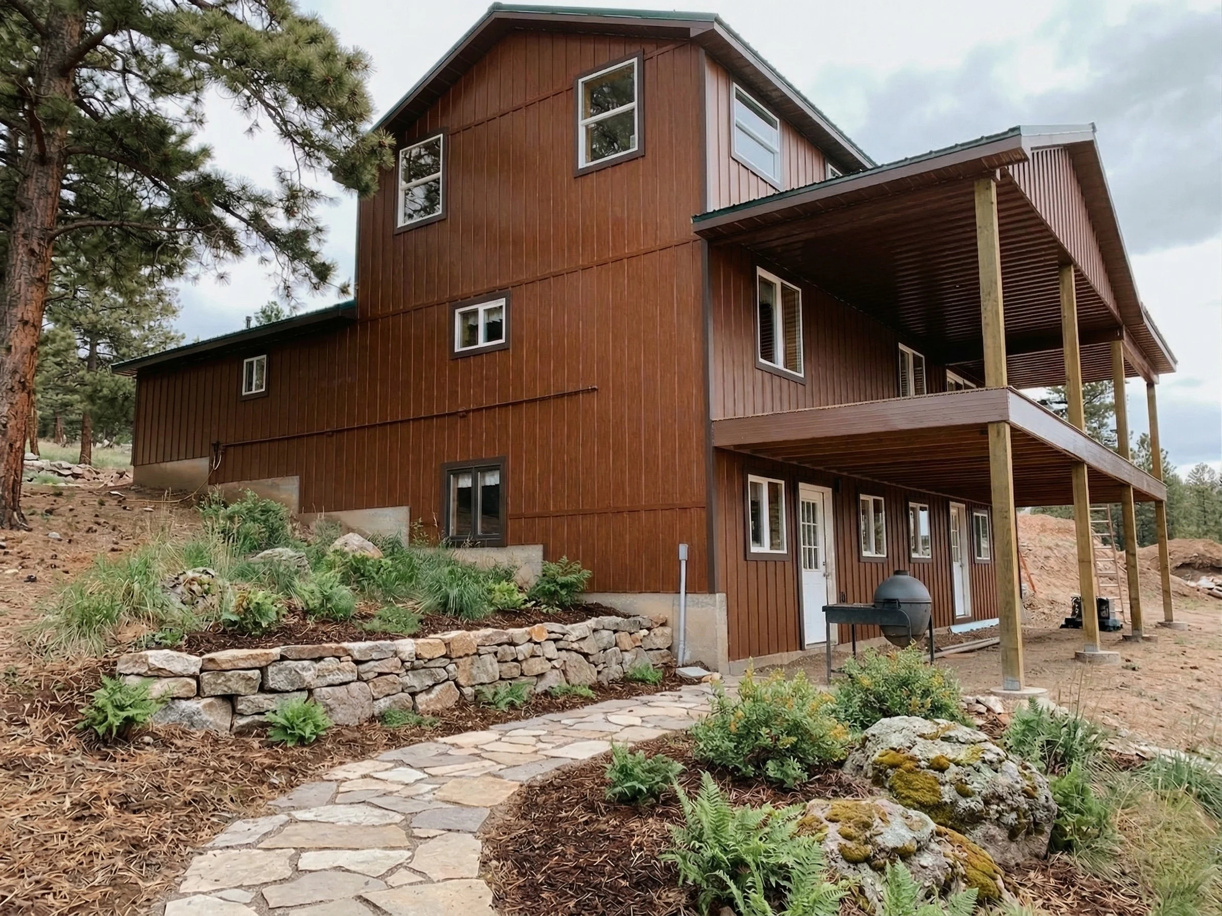 TruLog Cedar board and batten siding on mountain home