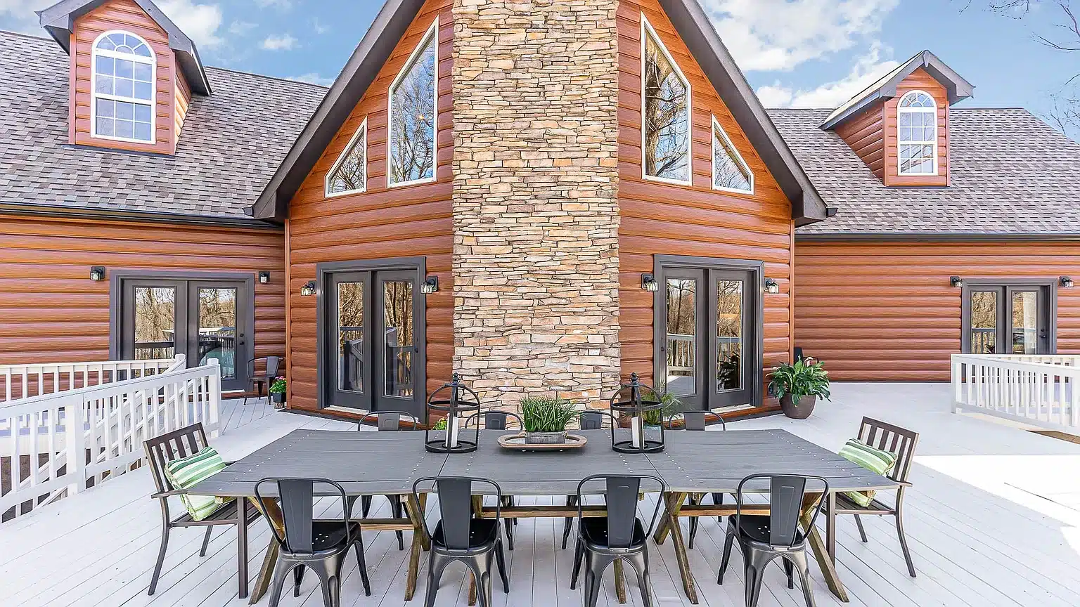 Home with TruLog board and batten siding