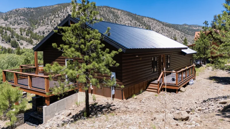 Mountain cabin with TruLog steel log siding in Lake City